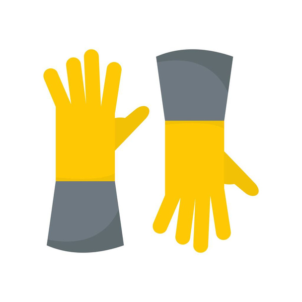 Farm gloves icon, flat style - Vektor, obrázek