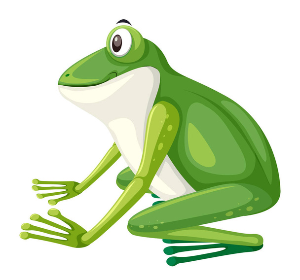 Widok z boku ilustracji zielona żaba - Wektor, obraz