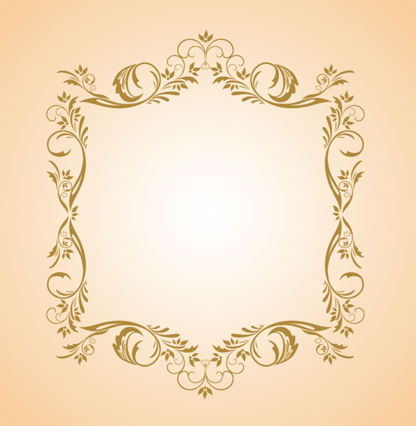 Floral gold frame - Vektor, Bild