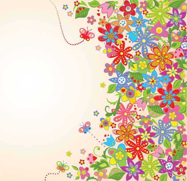 Summer floral background - Vector, Imagen