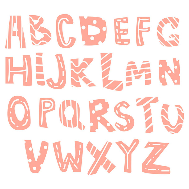 Hand-drawn letters, colorful English alphabet for children - Vetor, Imagem