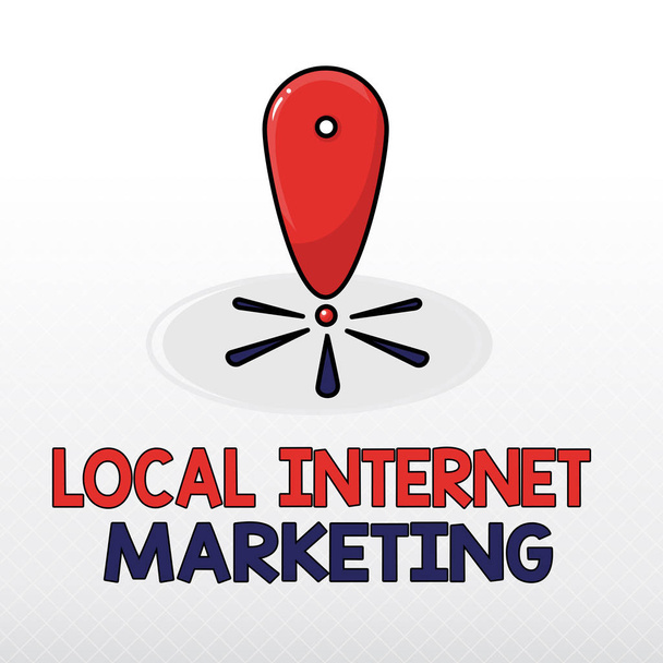 Λέξη σύνταξη κειμένου Τοπική Internet Marketing. Επιχειρηματική ιδέα για να χρησιμοποιούν μηχανές αναζήτησης για σχόλια και Κατάλογος επιχειρήσεων - Φωτογραφία, εικόνα