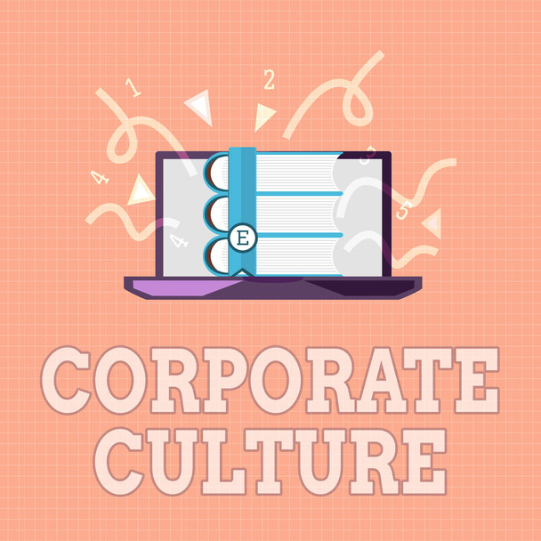 Text sign showing Corporate Culture. Conceptual photo Beliefs and ideas that a company has Shared values - Photo, Image