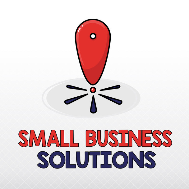 Texto para escrita de palavras Small Business Solutions. Conceito de negócio para uma empresa resolver problemas específicos de comércio
 - Foto, Imagem