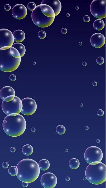 ubble with Hologram Reflection. Set of Realistic Water or Soap Bubbles for Your Design. - Vector, imagen