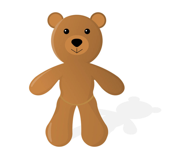 Teddy Toy Isolated icon. Cartoon style. Vector Illustration. - Vector, Image