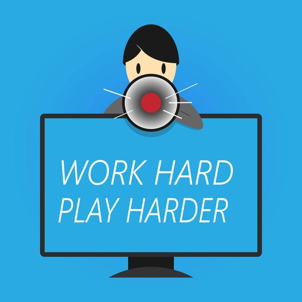 Megjegyzés: a munka kemény játék nehezebb a következő írás. Bemutatják a mérleg élet van egy Break stresszoldó pihenni üzleti fotó - Fotó, kép