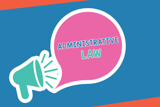 Rukopis psaní textu Administrativní zákon. Pojem znamená Body of Rules Regulations Objednávky vytvořené vládou - Fotografie, Obrázek
