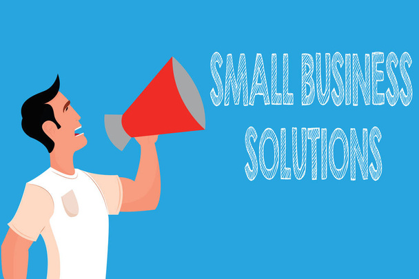 Текст для написання слів Small Business Solutions. Концепція бізнесу для компанії для вирішення конкретних торгових проблем
 - Фото, зображення