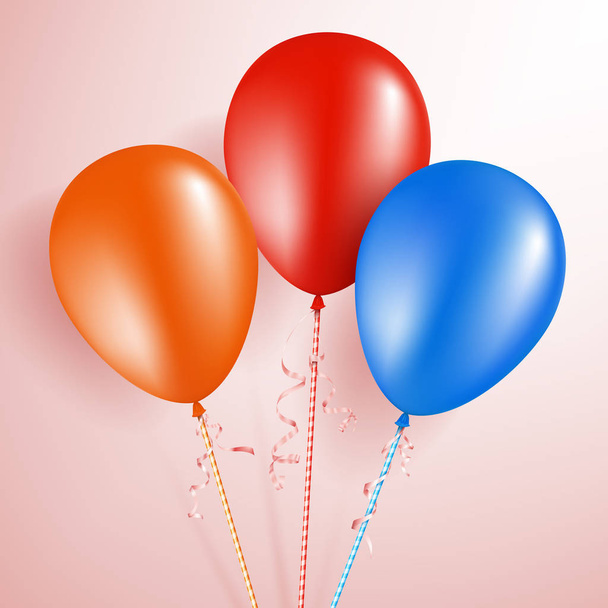 Kleurrijke realistische helium ballonnen. - Vector, afbeelding