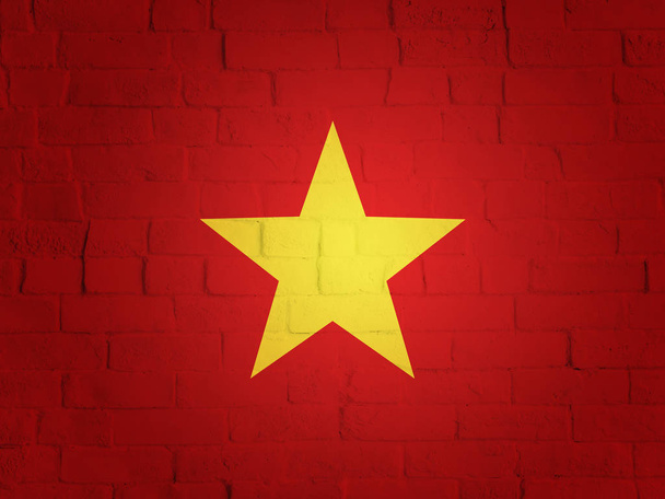 Drapeau du Vietnam au-dessus de l'image stock simple
 - Photo, image