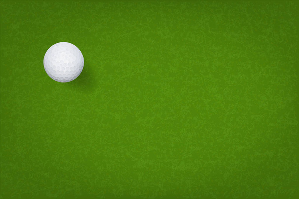 Golfball auf grünem Gras Textur Hintergrund. Vektorillustration. - Vektor, Bild