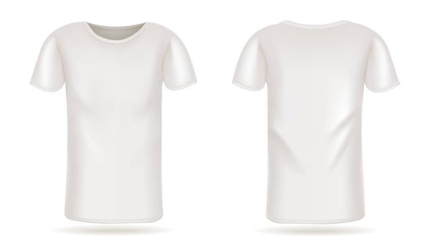 Modelo vetor branco t-shirt frente e verso vista branca
 - Vetor, Imagem