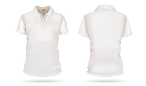 Modelo vetor branco t-shirt frente e verso vista branca
 - Vetor, Imagem