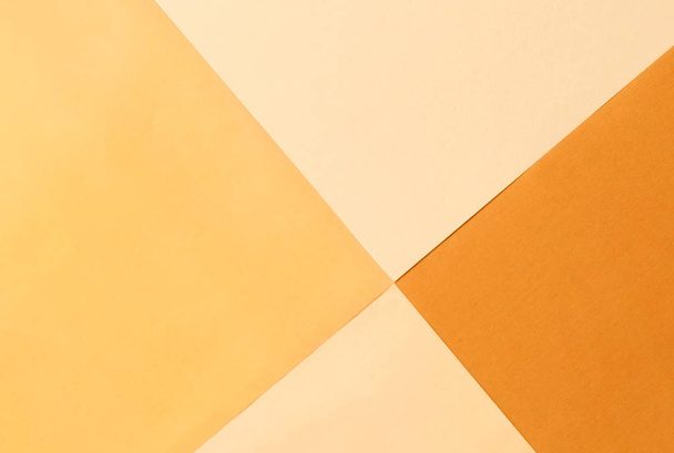 Abstract geometric paper background. Pale yellow trend colors.Background pastel colors. Minimal concept. Flat lay, Top view. Copy space - Fotoğraf, Görsel