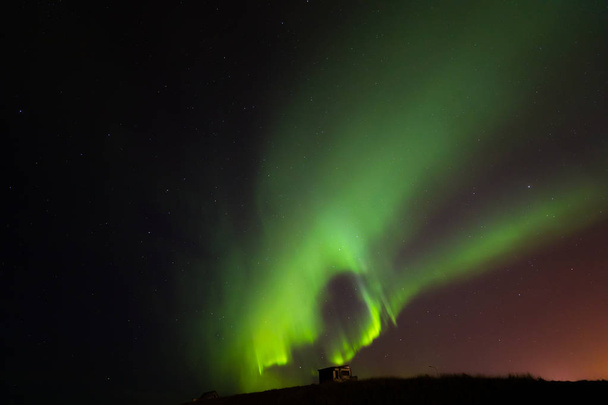 The Northern Light Aurora borealis at Keflavik Reykjavik area  Iceland - Foto, afbeelding
