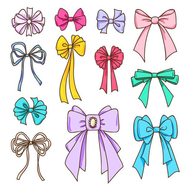 Set of color bows for the design - Вектор,изображение