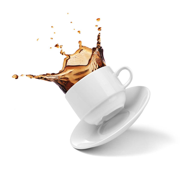 een kopje koffie, thee, spatten - Foto, afbeelding