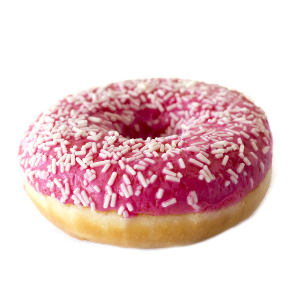 Donut rose vif sur fond blanc
 - Photo, image