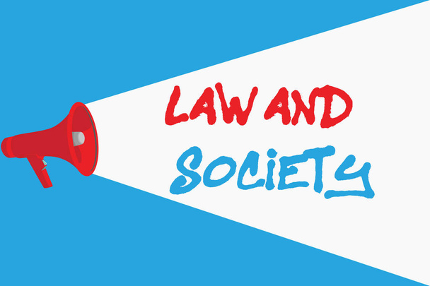 Λέξη σύνταξη κειμένου δίκαιο και κοινωνία. Επιχειρηματική ιδέα για διεύθυνση την αμοιβαία σχέση μεταξύ του νόμου και της κοινωνίας - Φωτογραφία, εικόνα