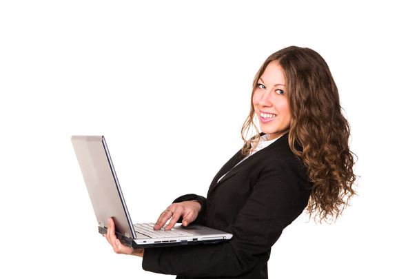 Beautiful confident businesswoman with laptop - Photo, Image