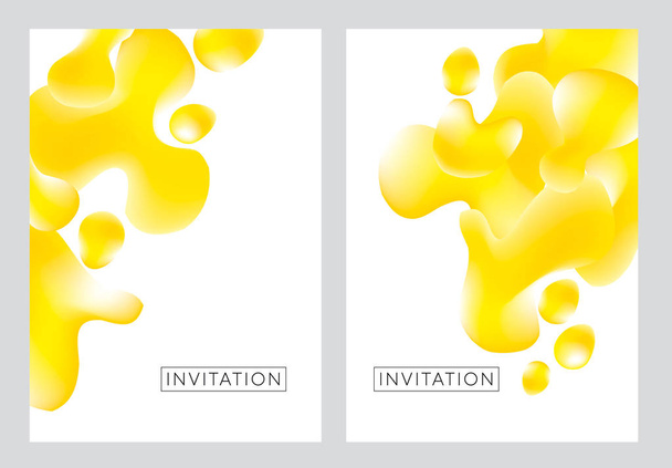 Pastell gelbes Poster im kreativen Fluid-Stil - Vektor, Bild