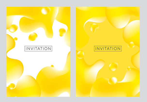 Παστέλ κίτρινο δημιουργικό ρευστό στυλ αφίσας - Διάνυσμα, εικόνα