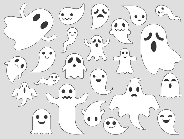 ghosts or spirits for Halloween, flat design, vector illustration - Вектор, зображення