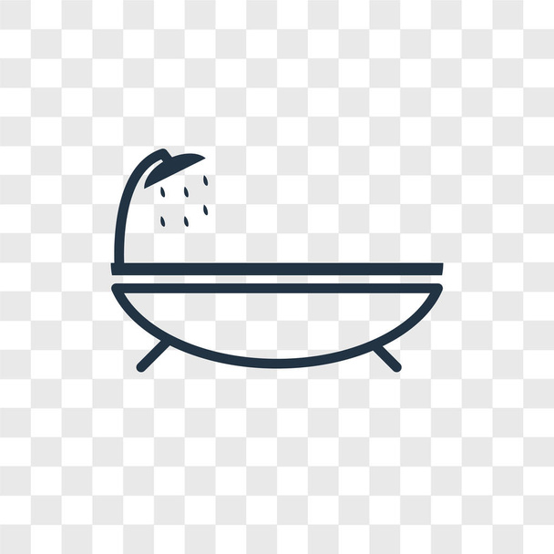 Bathtub vector icon isolated on transparent background, Bathtub logo concept - Vector, Image