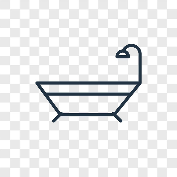Bathtub vector icon isolated on transparent background, Bathtub logo concept - Vector, Image