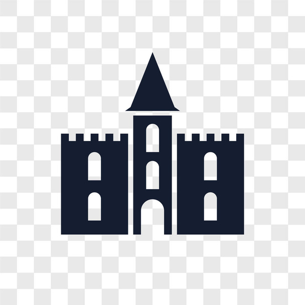 Hrad vektorové ikony izolované na průhledné pozadí, koncept loga Castle - Vektor, obrázek