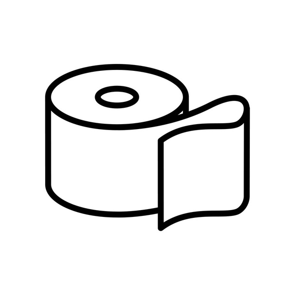Toaletní papír ikona Vektor izolovaných na bílém pozadí, toaletní papír transparentní znamení, čáry nebo obrysu prvků v lineární stylu - Vektor, obrázek