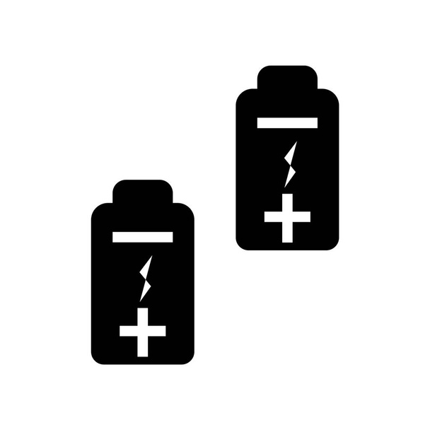 Batterij pictogram vector geïsoleerd op een witte achtergrond, batterij transparante teken, zwarte symbolen - Vector, afbeelding