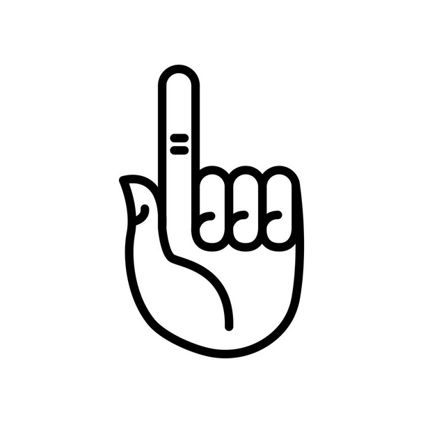 Finger ikona Vektor izolovaných na bílém pozadí, Finger transparentní znamení, čáry nebo obrysu prvků v lineární stylu - Vektor, obrázek