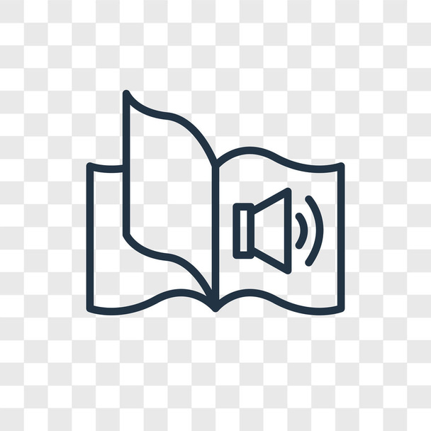 Saydam arka plan üzerinde sesli kitap logo kavramı izole Audiobook vektör simgesi - Vektör, Görsel