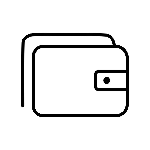 Portemonnee pictogram vector geïsoleerd op witte achtergrond, portemonnee transparant, lijn of lineaire ondertekenen ondertekenen, element ontwerp in kaderstijl - Vector, afbeelding