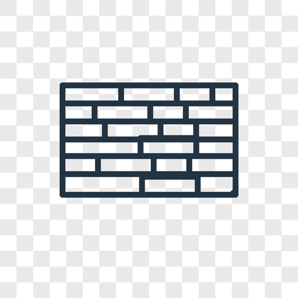 Brick wall vector icon isolated on transparent background, Brick wall logo concept - Vector, Image