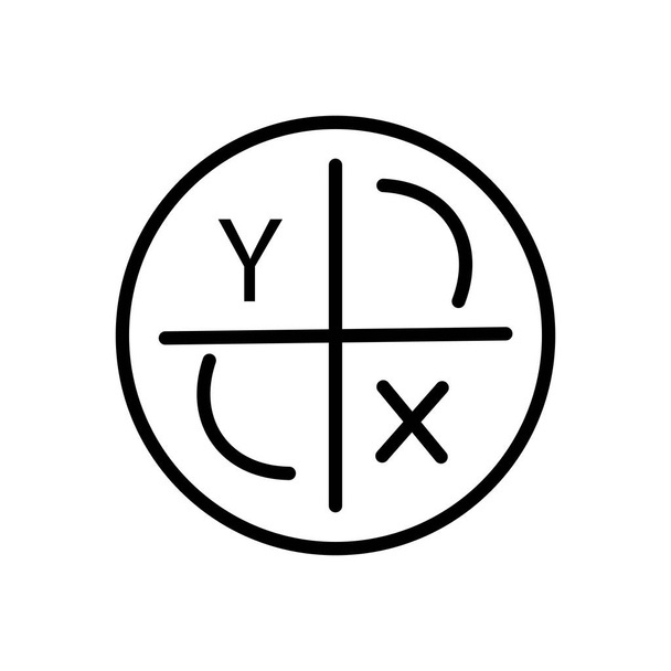 Vecteur d'icônes de l'Axe isolé sur fond blanc, signe transparent de l'Axe, lignes et contours en style linéaire
 - Vecteur, image