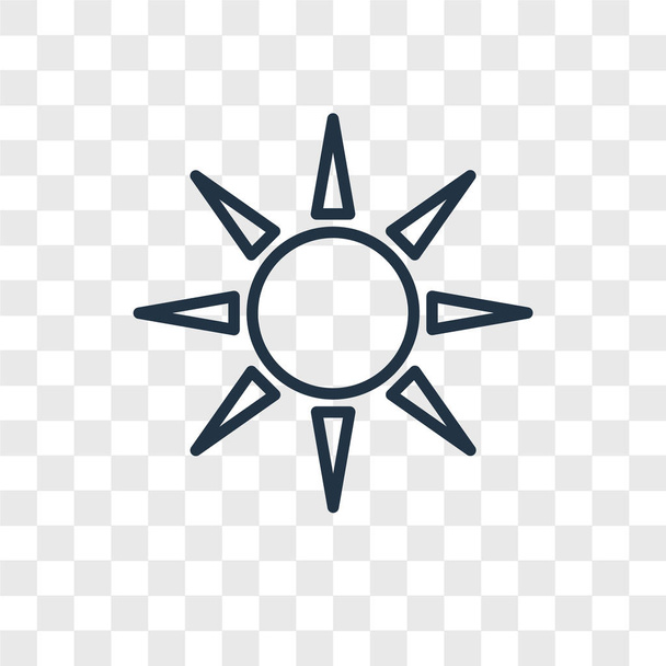 Sonnenvektorsymbol isoliert auf transparentem Hintergrund, Sonne-Logo-Konzept - Vektor, Bild