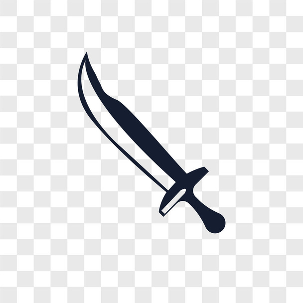 Schwertvektorsymbol isoliert auf transparentem Hintergrund, Schwert-Logo-Konzept - Vektor, Bild