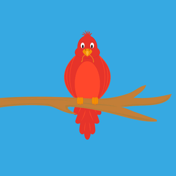 смішний птах з хробаком
  - Вектор, зображення