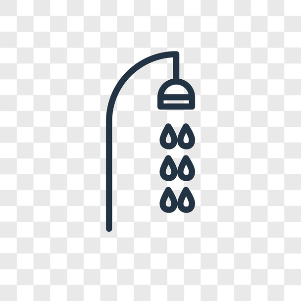 シャワー ベクトルのアイコンが透明な背景、ロゴのコンセプトをシャワーに分離 - ベクター画像