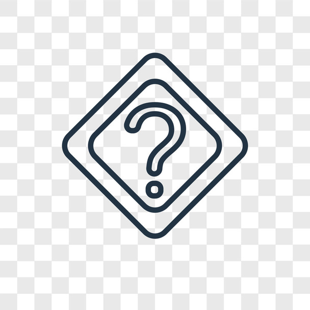 Question vector icon isolated on transparent background, Question logo concept - Vector, Image