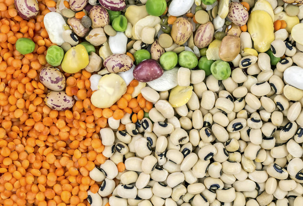 green beans and peas, legumes assortment - Foto, Imagen