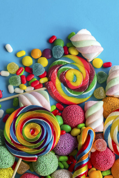 variety of colorful candies, close up view - 写真・画像