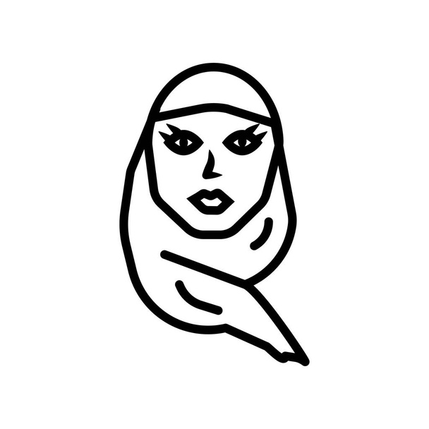 Femme avec vecteur icône Hijab isolé sur fond blanc, Femme avec signe transparent Hijab
 - Vecteur, image