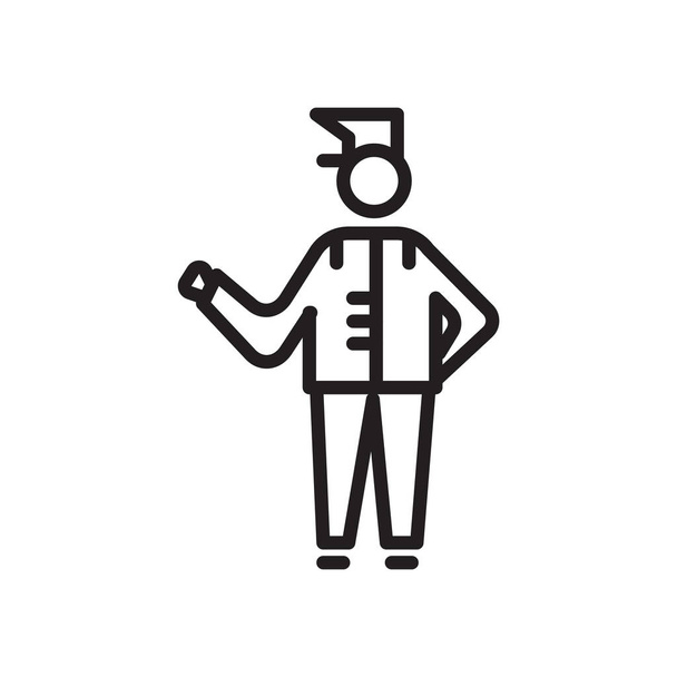 ロビー少年アイコン ベクトルの分離の白い背景、ロビー少年透明な記号、線形シンボルと輪郭のスタイルでストローク設計要素 - ベクター画像