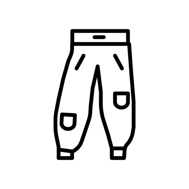 Pants icon vector isolated on white background, Pants transparent sign , linear symbol and stroke design elements in outline style - Vector, Image