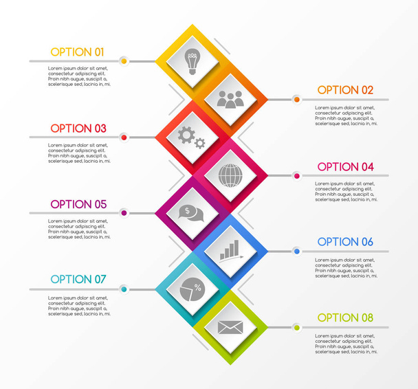 Infographic template with business icons. Vector. - Vector, Image