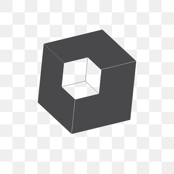 Kubus vector pictogram geïsoleerd op transparante achtergrond, kubus logo concept - Vector, afbeelding